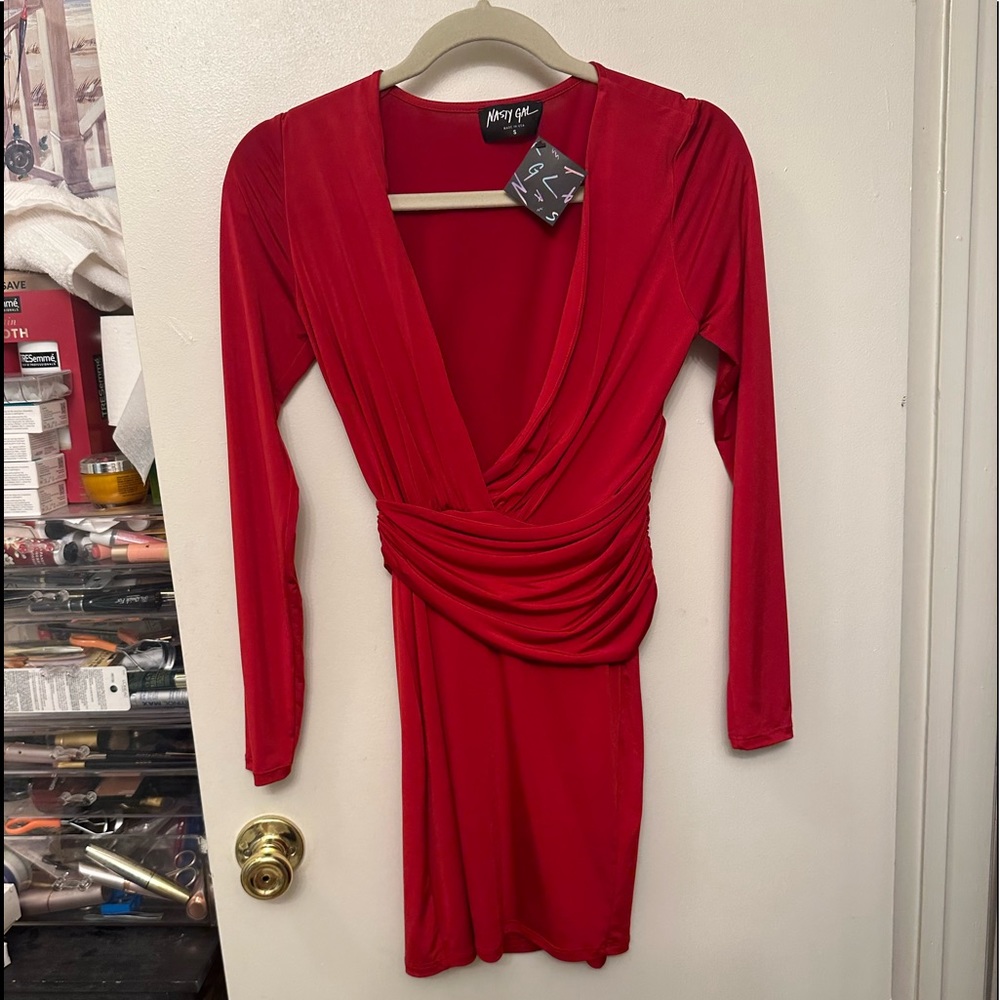 Nasty Gal red mini dress. New with tags. Size small